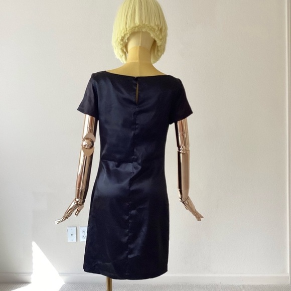 Zara Black Short Sleeves Graphic Dress SZ S - Picture 3 of 6